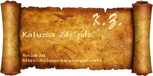 Kaluzsa Zénó névjegykártya